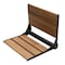 Alfi Brand Black Matte 17" Wide Foldable Teak Shower Seat with Backrest ABS17-BM - alternate 2